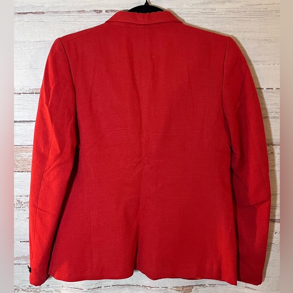 Vintage Buraks Red Linen Blazer Coat Small - Picture 16 of 16